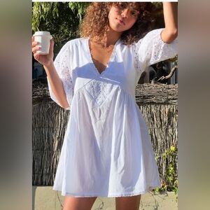 Laneway the Label Broderie Mini Dress in Ivory NWOT size S